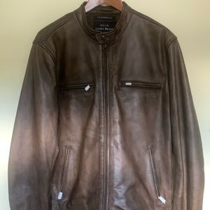 Brand New, unworn Lucky Brand Brown Leather Jacket